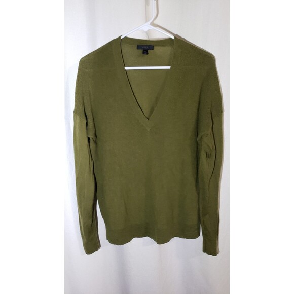 J. Crew Black Label Size Medium Merino Wool Blend Olive Green Pullover Sweater - Picture 2 of 11